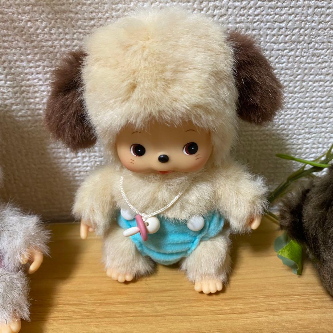 希少 モンチッチベビチッチのお友達イヌタヌキネコクマヒツジのメルウサギぬいぐるみ