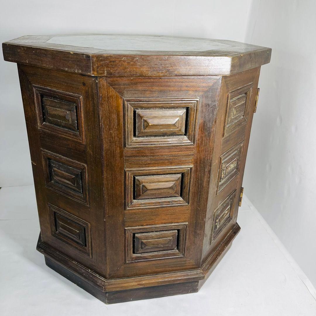 アンティーク オクタゴンサイドテーブル