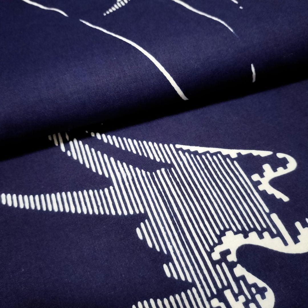 【浴衣】燕模様　ツバメ　鳥　未使用品　藍染 注染　紺　ネイビー レトロ　古典 綿