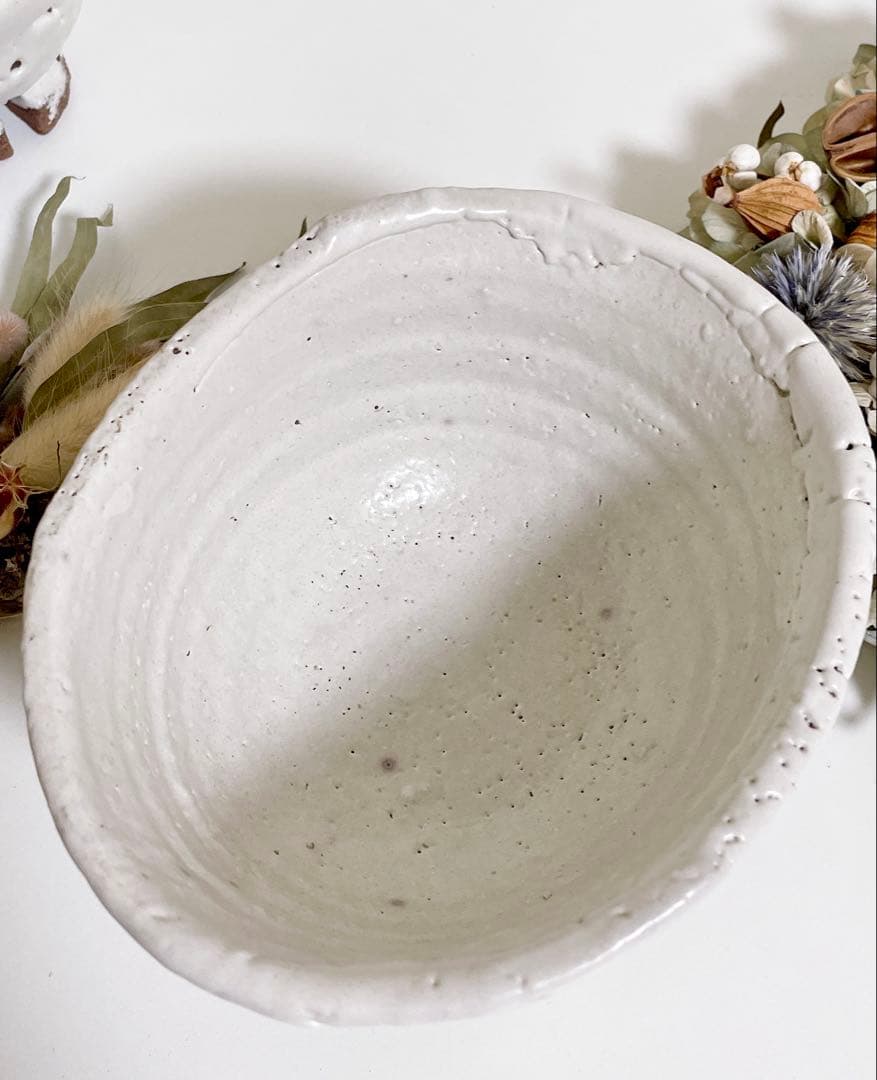 萩焼　山根清玩　鬼萩　割高台　新品　光彩庵　抹茶碗　楕円形　オーバル　陶器　作家