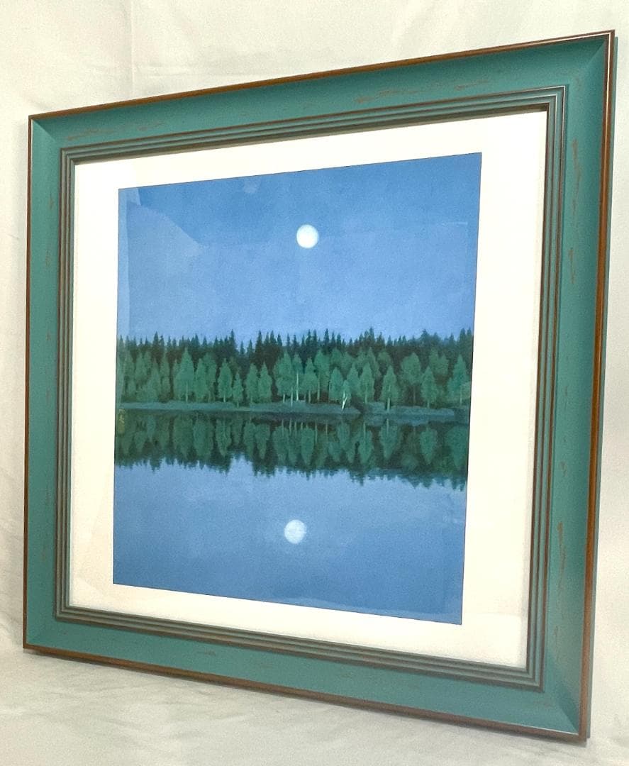 【新品】東山魁夷「二つの月」 ポスター　複製画　日本画　大サイズ額付　48×48