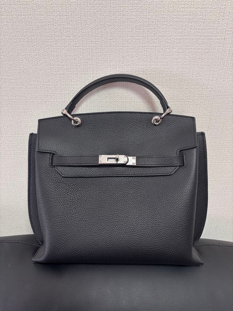 2way 黒 レザー ハンドバッグ 牛革