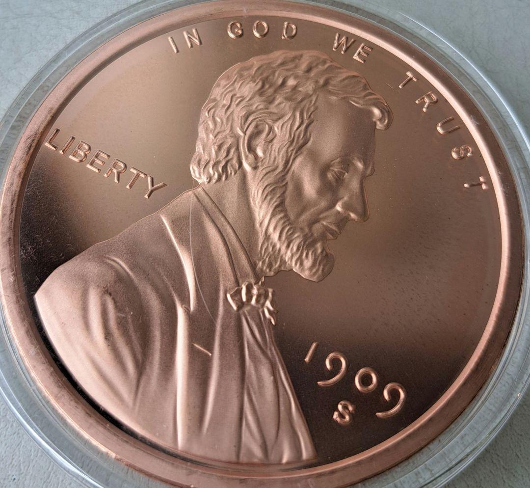 「リンカーンウィートセント」純銅5オンスメダル