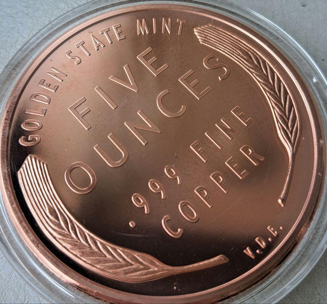 「リンカーンウィートセント」純銅5オンスメダル