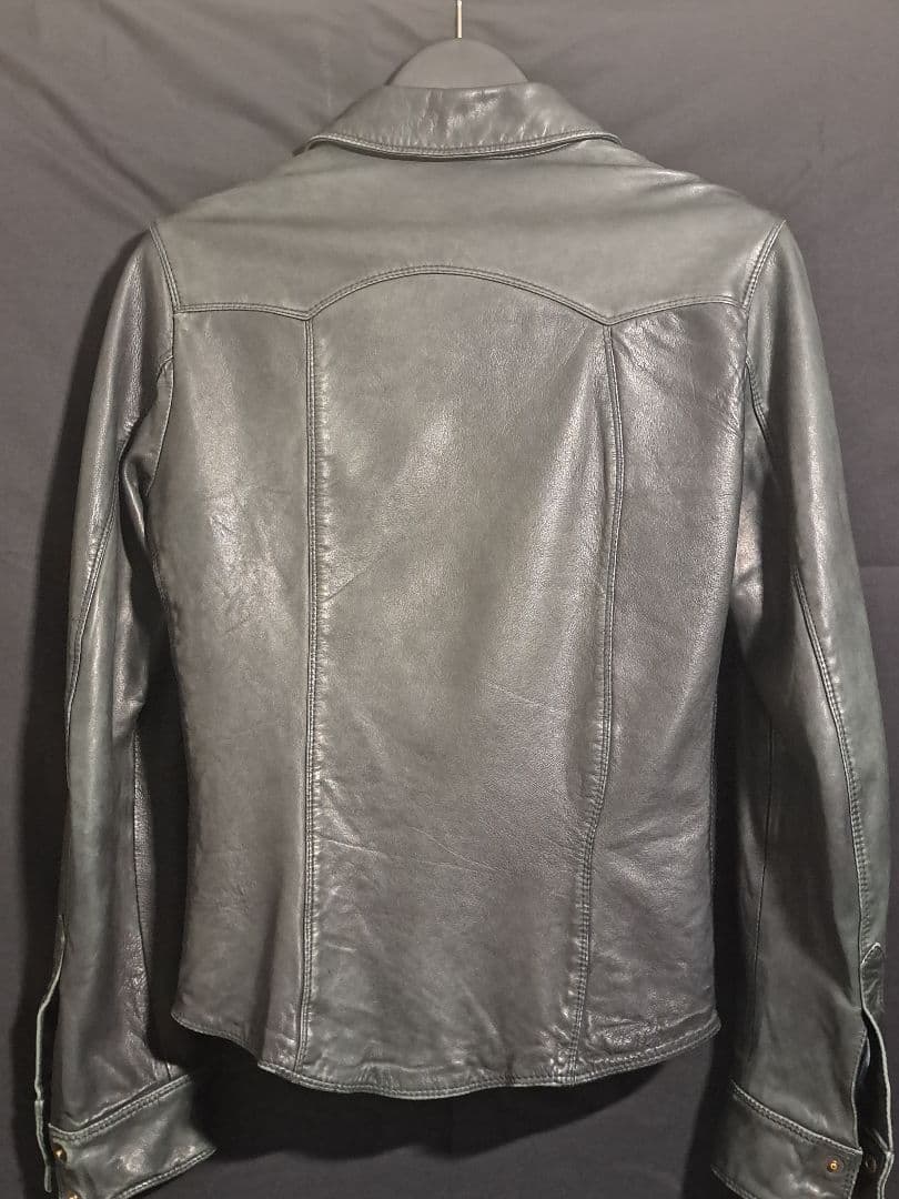 90s ITALY製 DOLCE & GABBANA レザーシャツ ロック古着