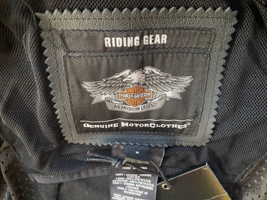 新品未使用HARLEY-DAVIDSON ブラックレザーロゴジャケット在庫限り。