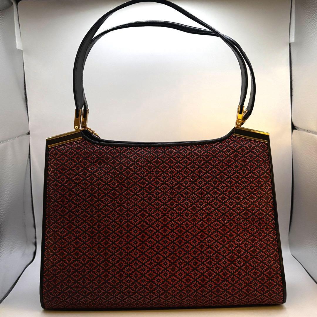 【新品未使用】印傳屋　甲州印伝　ハンドバッグ　ゴールド金具　INDENYA