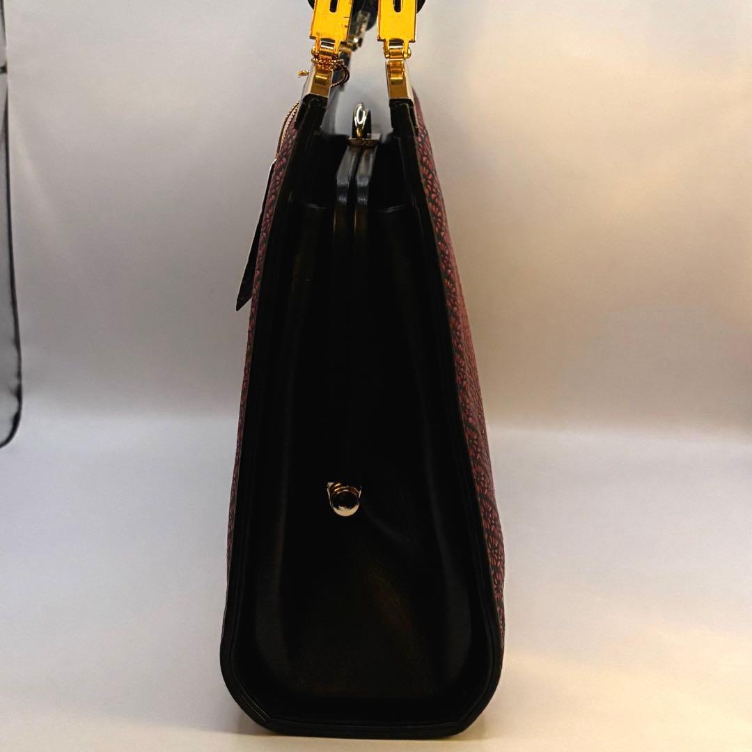 【新品未使用】印傳屋　甲州印伝　ハンドバッグ　ゴールド金具　INDENYA