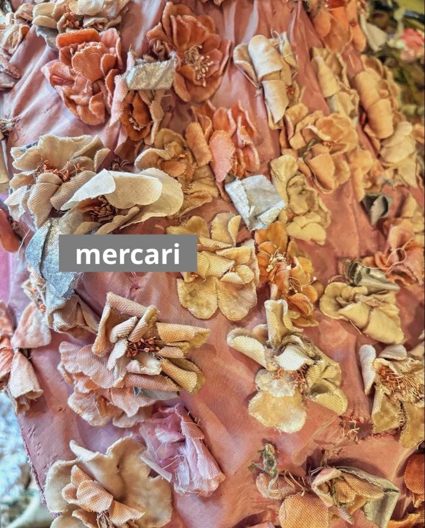 フランス アンティーク　稀少　布花　パニエ　クリノリン