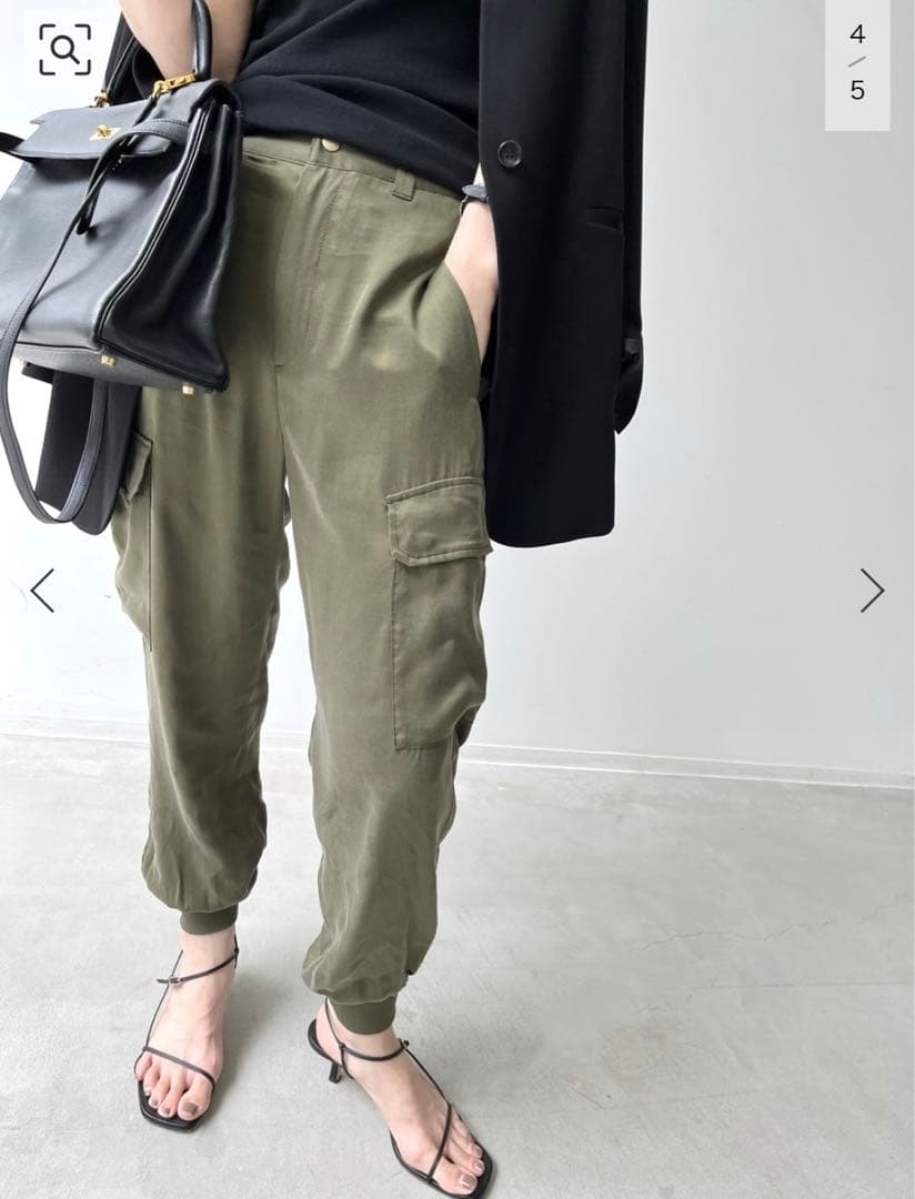 L'Appartement⭐️アパルトモンフィブリルサテンカーゴパンツ カーキ38