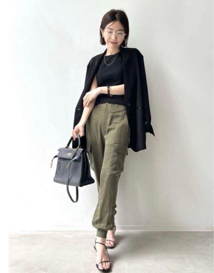 L'Appartement⭐️アパルトモンフィブリルサテンカーゴパンツ カーキ38