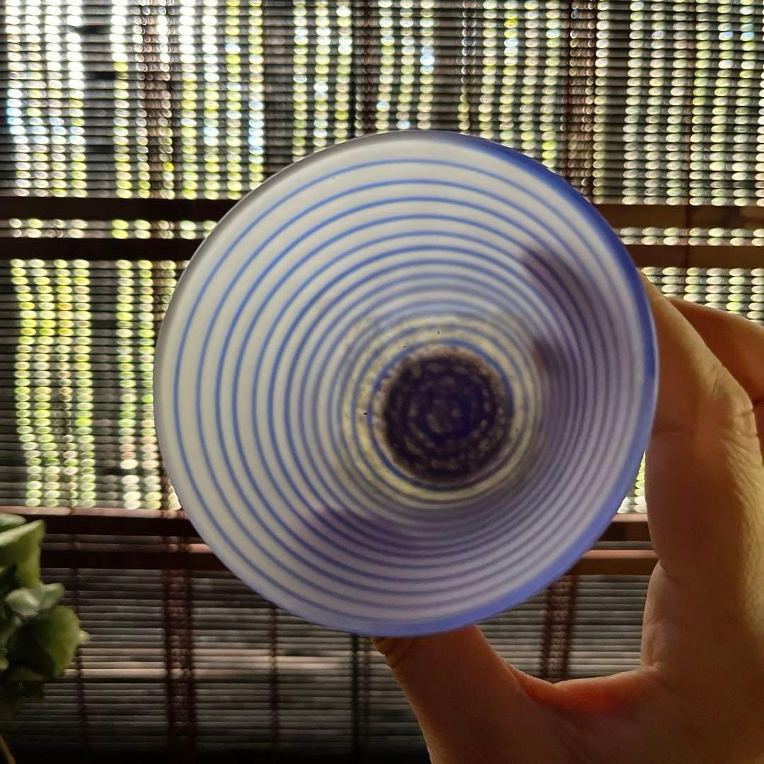 骨董　現代工芸　ガラスアート　大川　薫　スパイラル　冷茶碗　茶器　盃　酒器　２客