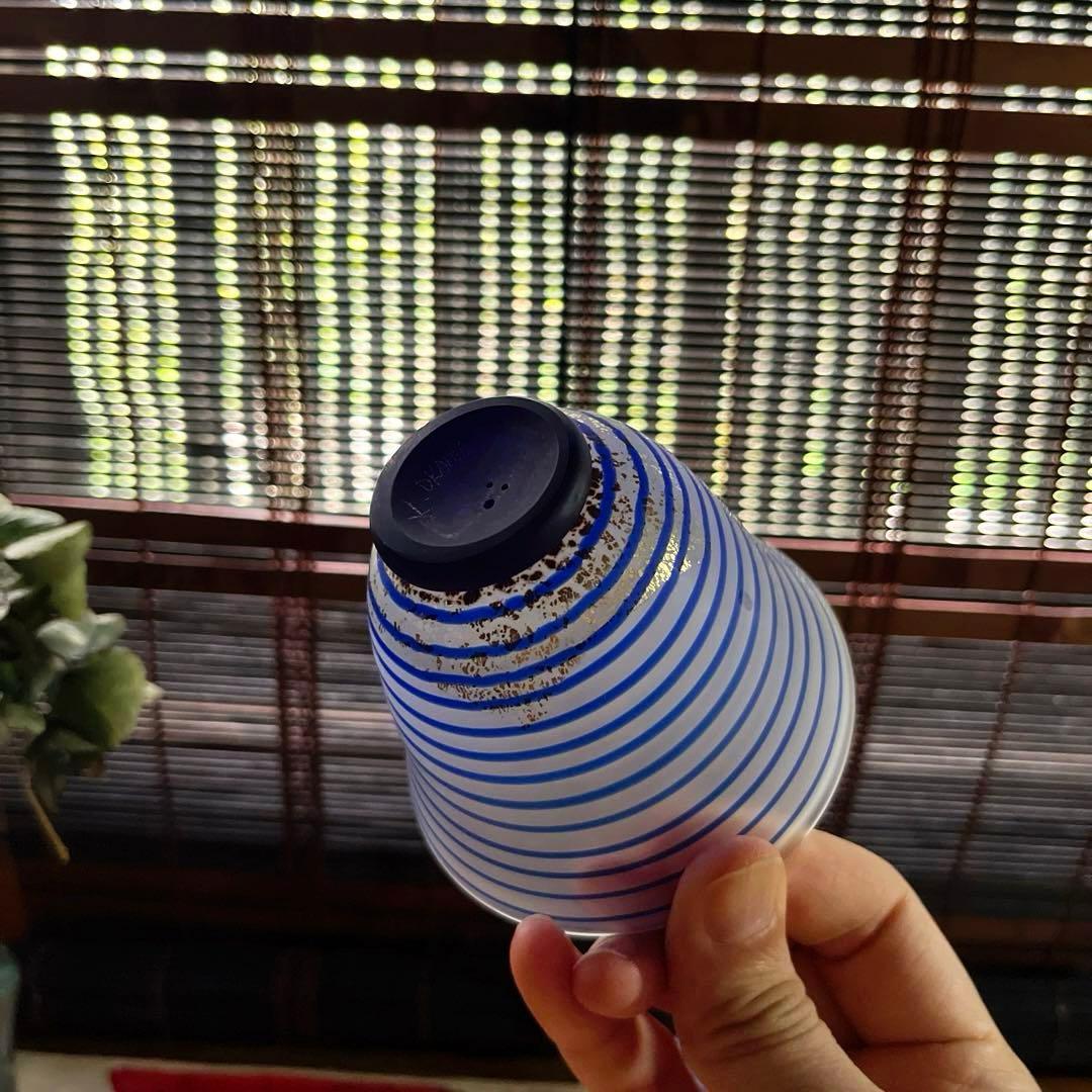 骨董　現代工芸　ガラスアート　大川　薫　スパイラル　冷茶碗　茶器　盃　酒器　２客