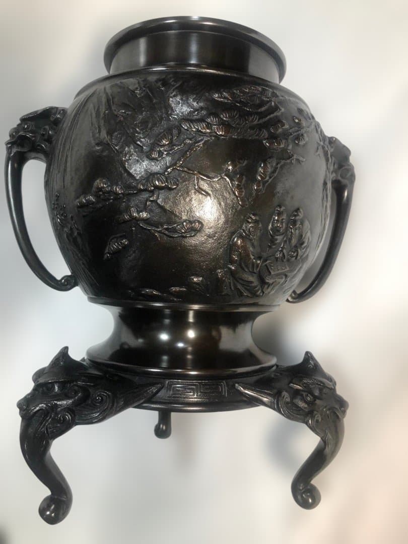 メルです　銅製　薄端　花器　　秀果造　飾り　美品