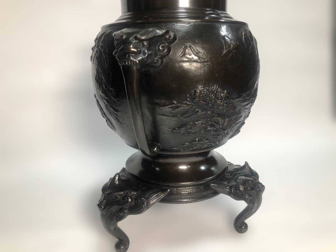 メルです　銅製　薄端　花器　　秀果造　飾り　美品