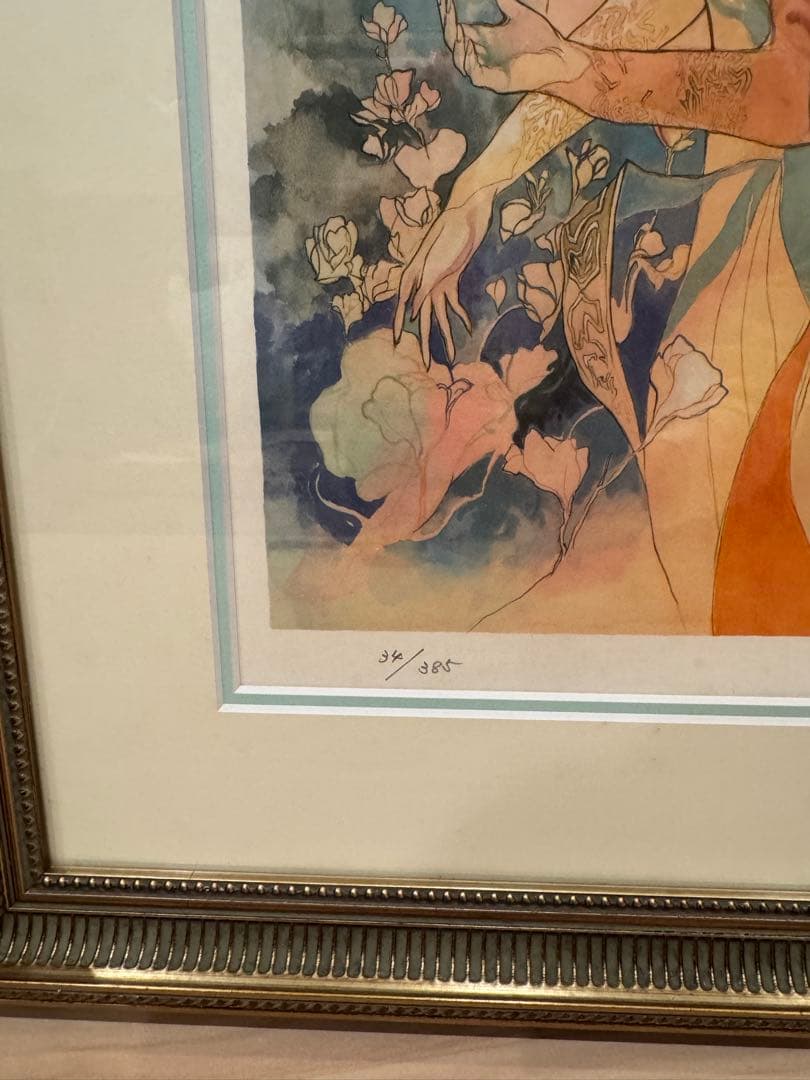 真作　希少　小林智美　花の歌をききながら　ミクスドメディア　保証書