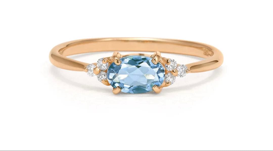 期間限定値下げ　BIZOUX ビズー　アクアマリン K18リング　フラヴィ