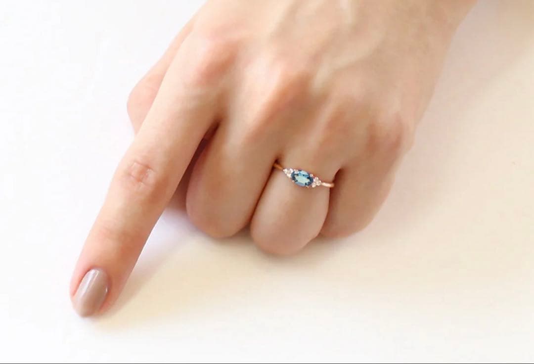 期間限定値下げ　BIZOUX ビズー　アクアマリン K18リング　フラヴィ