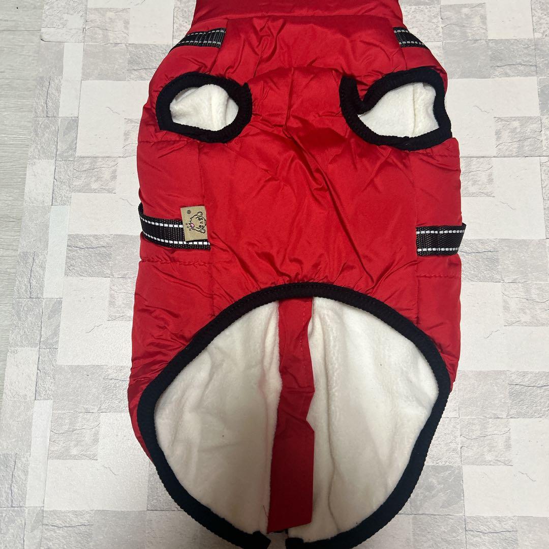 犬服 綿服コート 防水ジャケット 暖かい ペット服 2XL 赤色