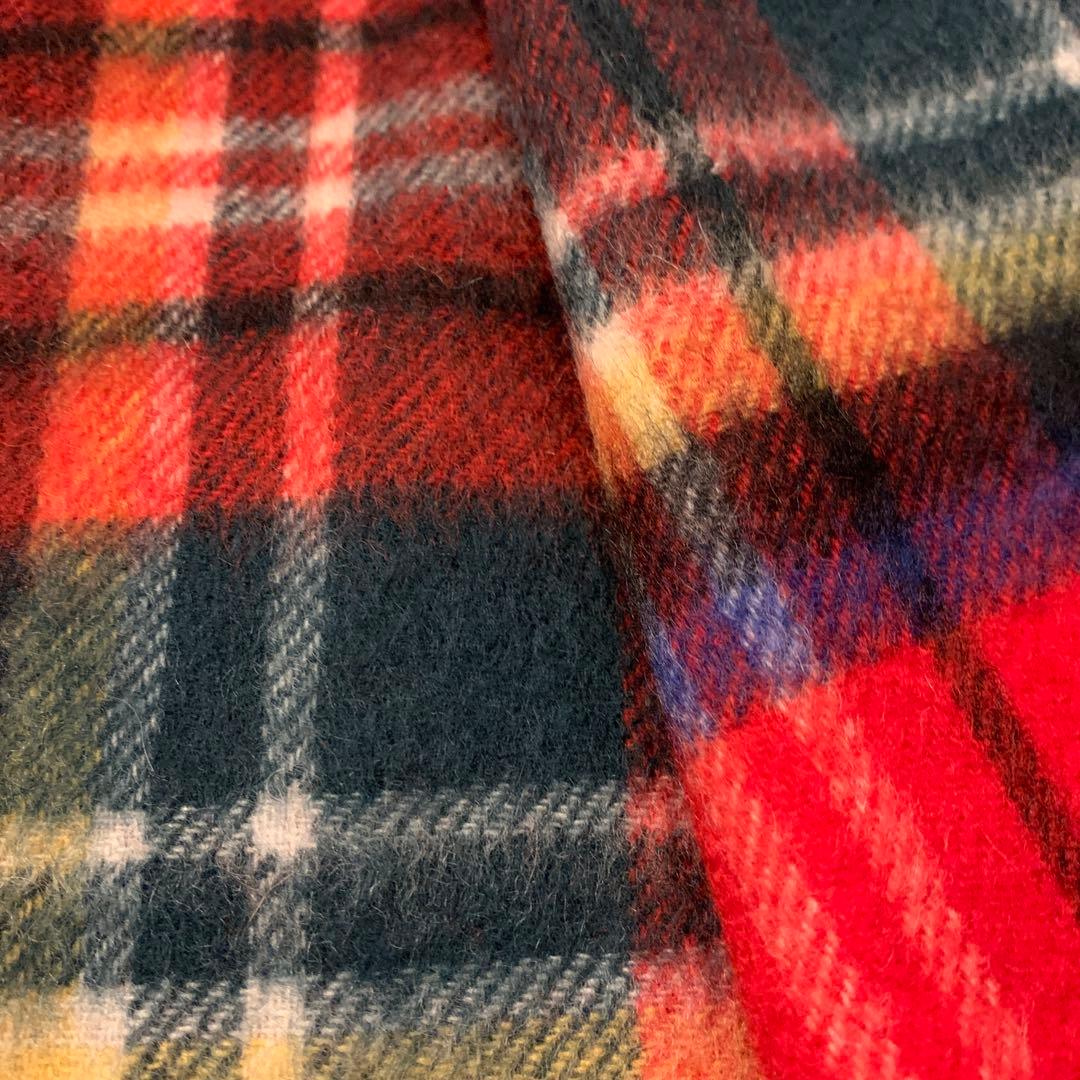 カシミヤ100％ 大判チェックマフラー