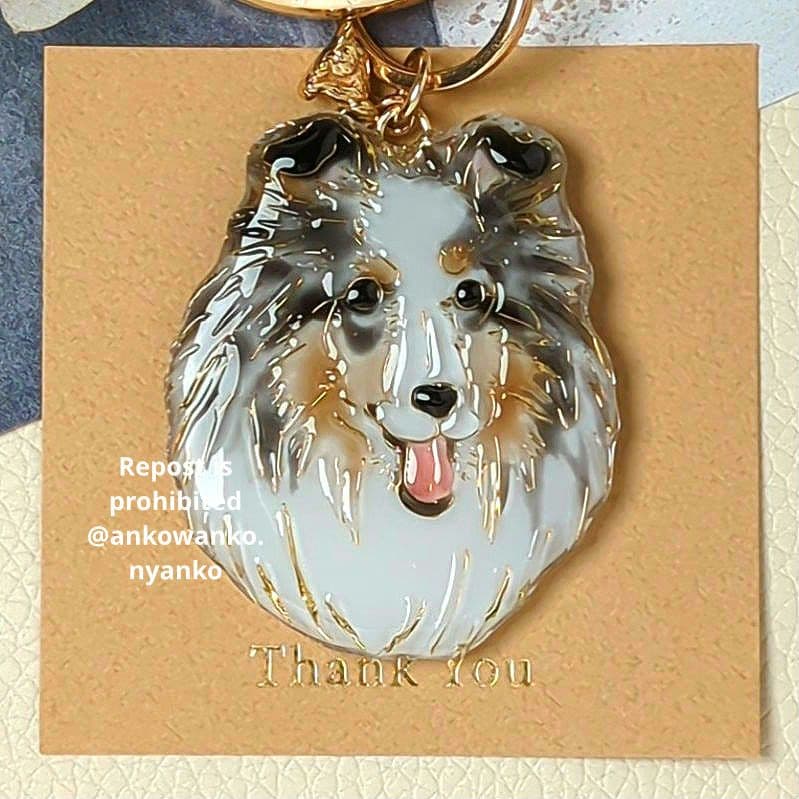 シェルティ　愛犬 ankoわんこチャーム　 バッグリング　犬