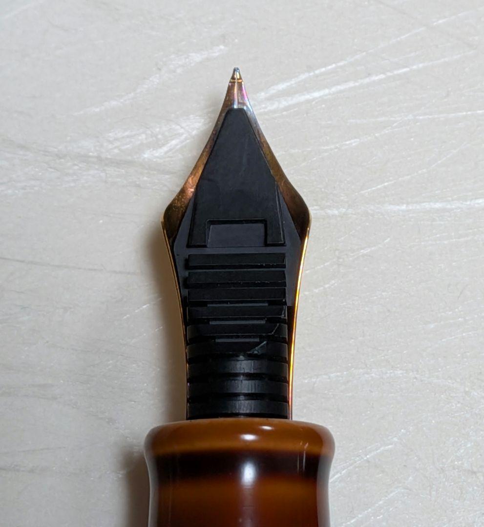 中屋万年筆 鴇溜 14k ゴールドニブ 細軟 十角 ライター ポータブル