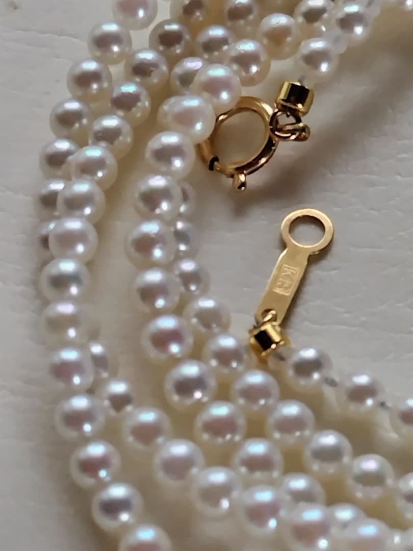 K18　アコヤ真珠ベビーパール　ロングネックレス