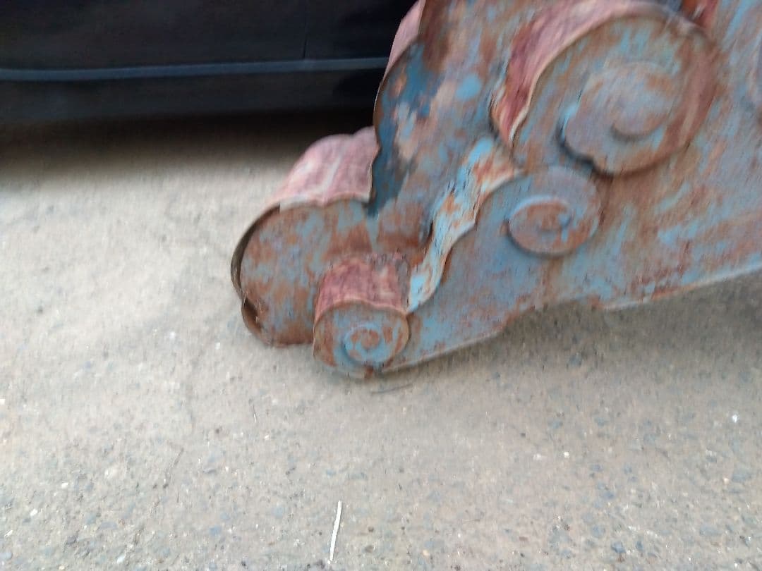 ♪昔のブリキ製の鬼瓦 93✕47✕25 いたみ、錆