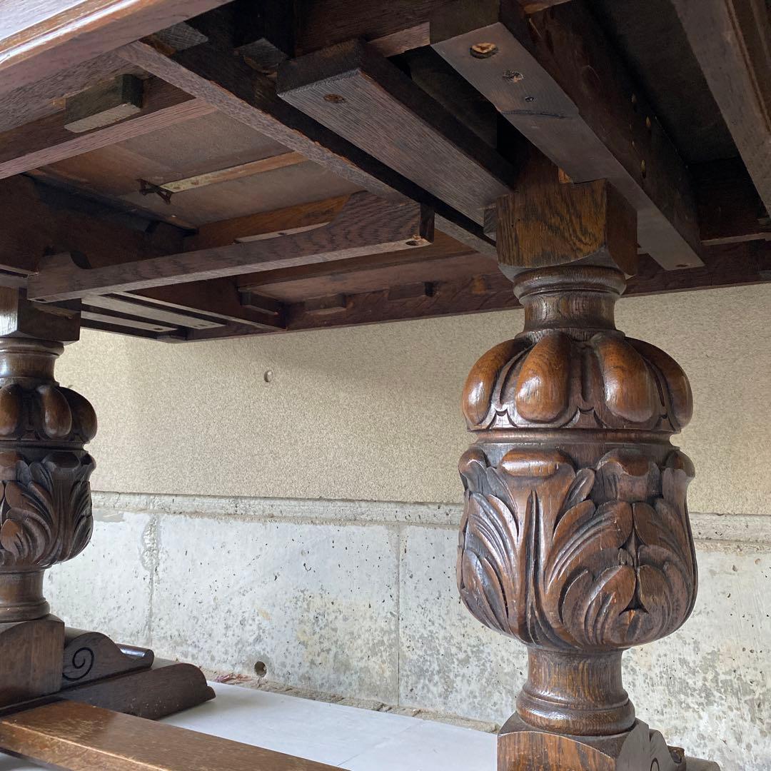 イギリス アンティーク エクステンション ダイニングテーブル 伸長式