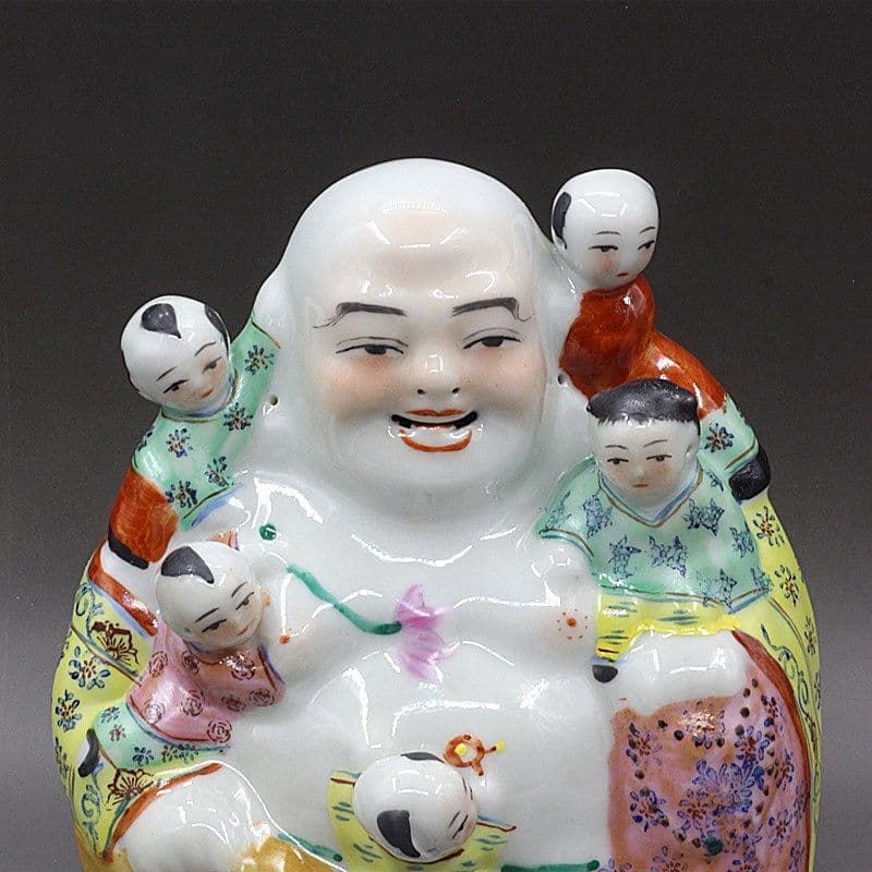 パステル五子登科彫塑仏像  招財 き開運 装飾品 工芸品 美術品 置物