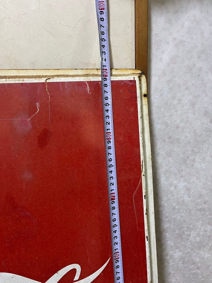 昭和レトロ コカ・コーラ 大型看板 Coca-Cola 年代物　大90㎝ｘ90㎝