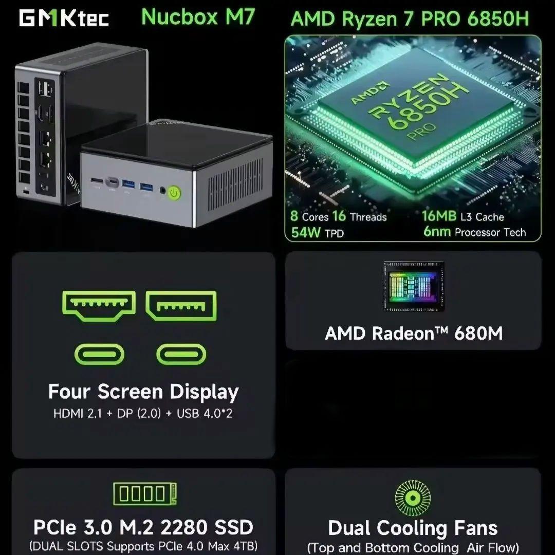 GMKtec Nucbox M7 ミニPC oculink Ryzen7 PRO