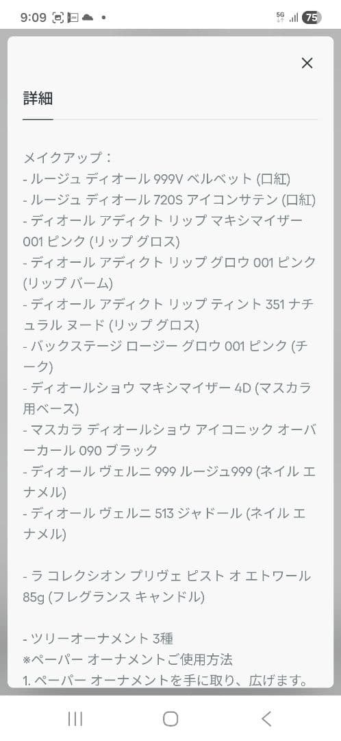 【新品】ディオール 2025 クリスマスコフレ アドベントカレンダー 説明書付