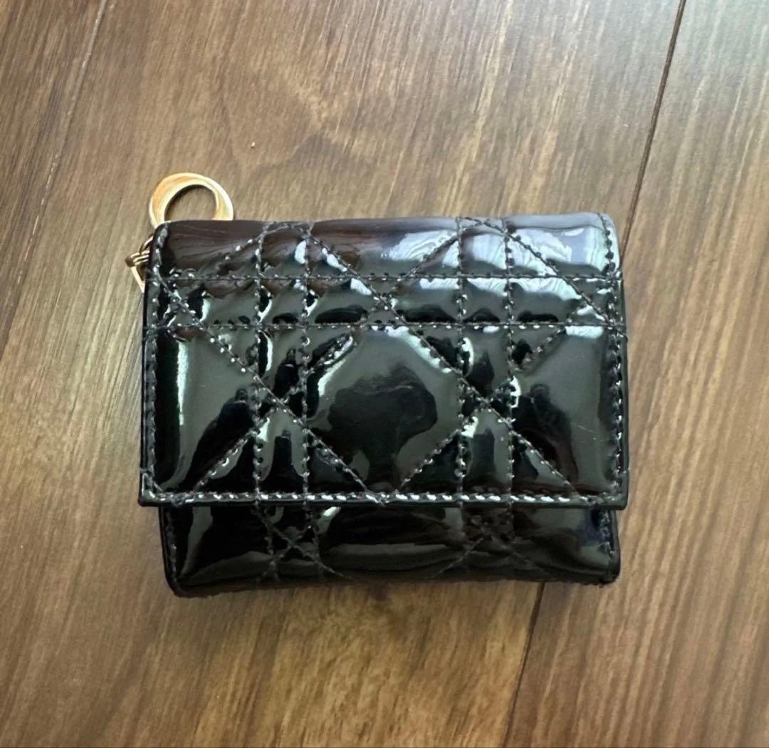 むくChristian Dior 三つ折り財布 ブラック
