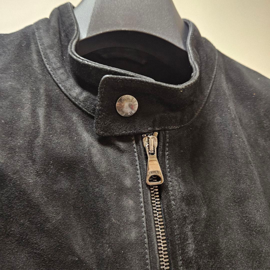 EMMETT 黒 スエード シングルライダースジャケット