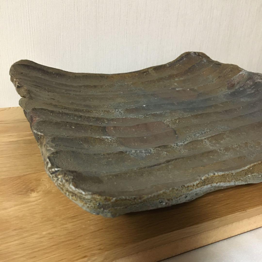 備前焼　四つ足　大皿