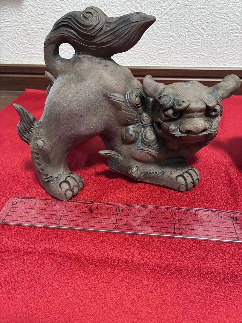 沖縄シーサー お土産　やちむん　魔除け 厄除け 置物 陶器 玄関 装飾　こげちゃ