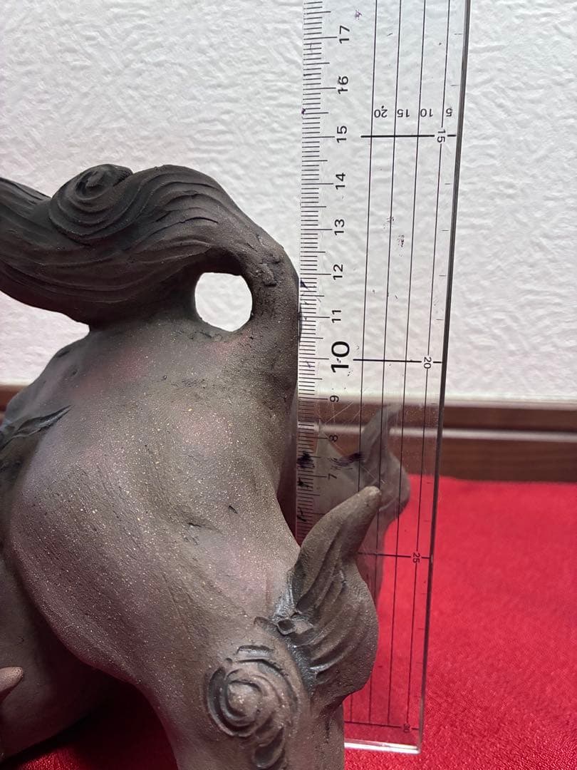 沖縄シーサー お土産　やちむん　魔除け 厄除け 置物 陶器 玄関 装飾　こげちゃ