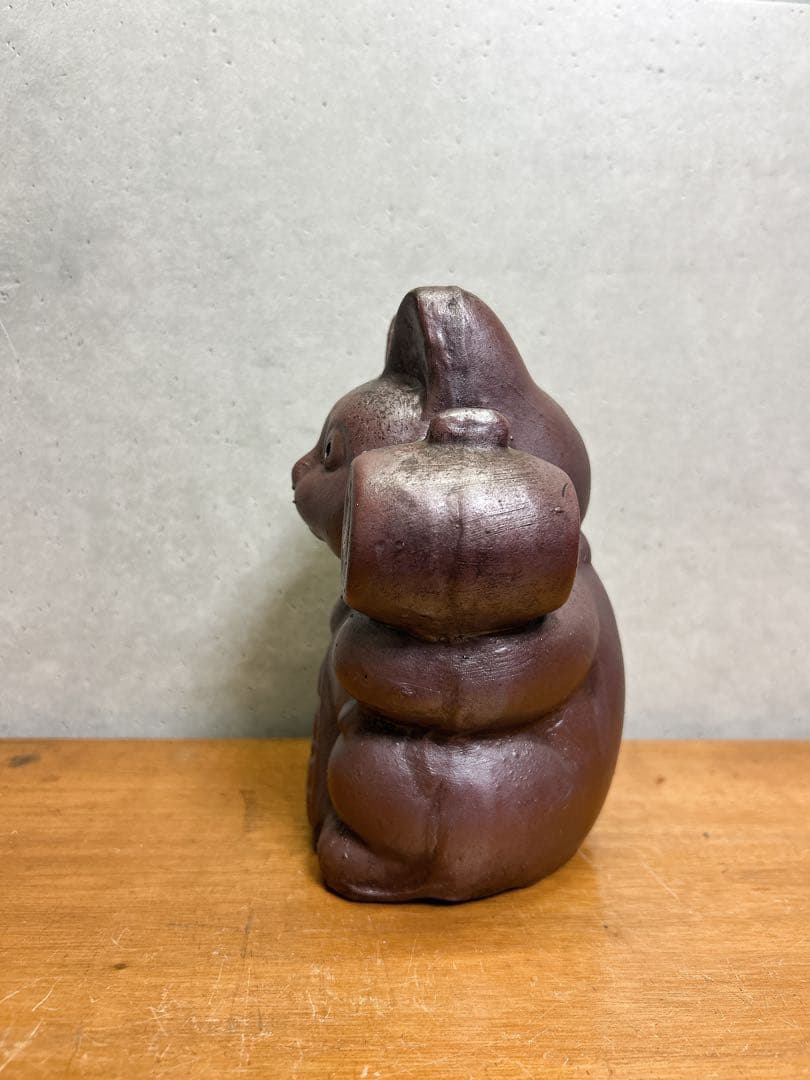 招き猫　銘有　在銘　置物　備前焼　まねき猫　陶器製　古備前焼
