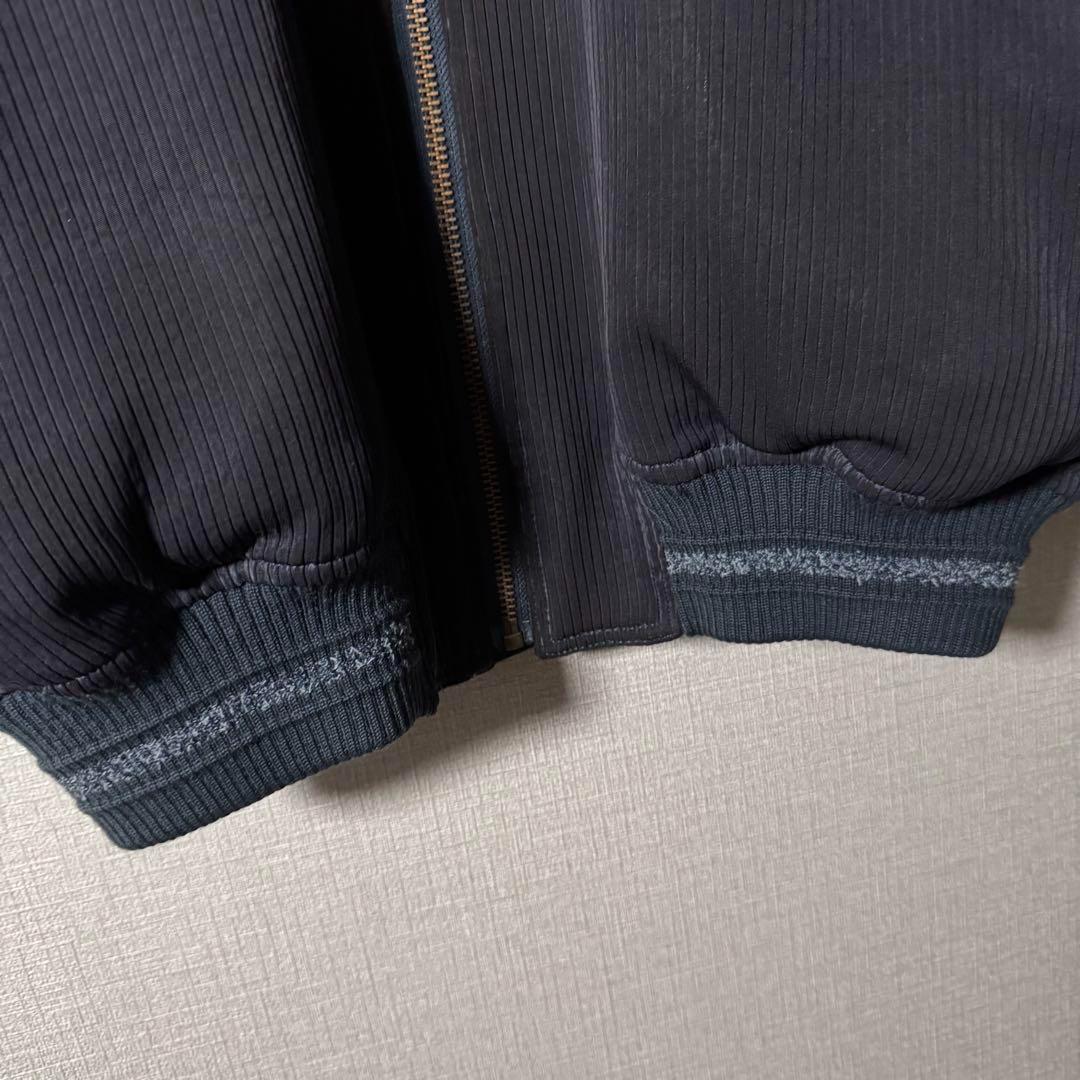 ハーディエイミス ブルゾン ベロア切替 刺繍 裏地キルティング ネイビー XL