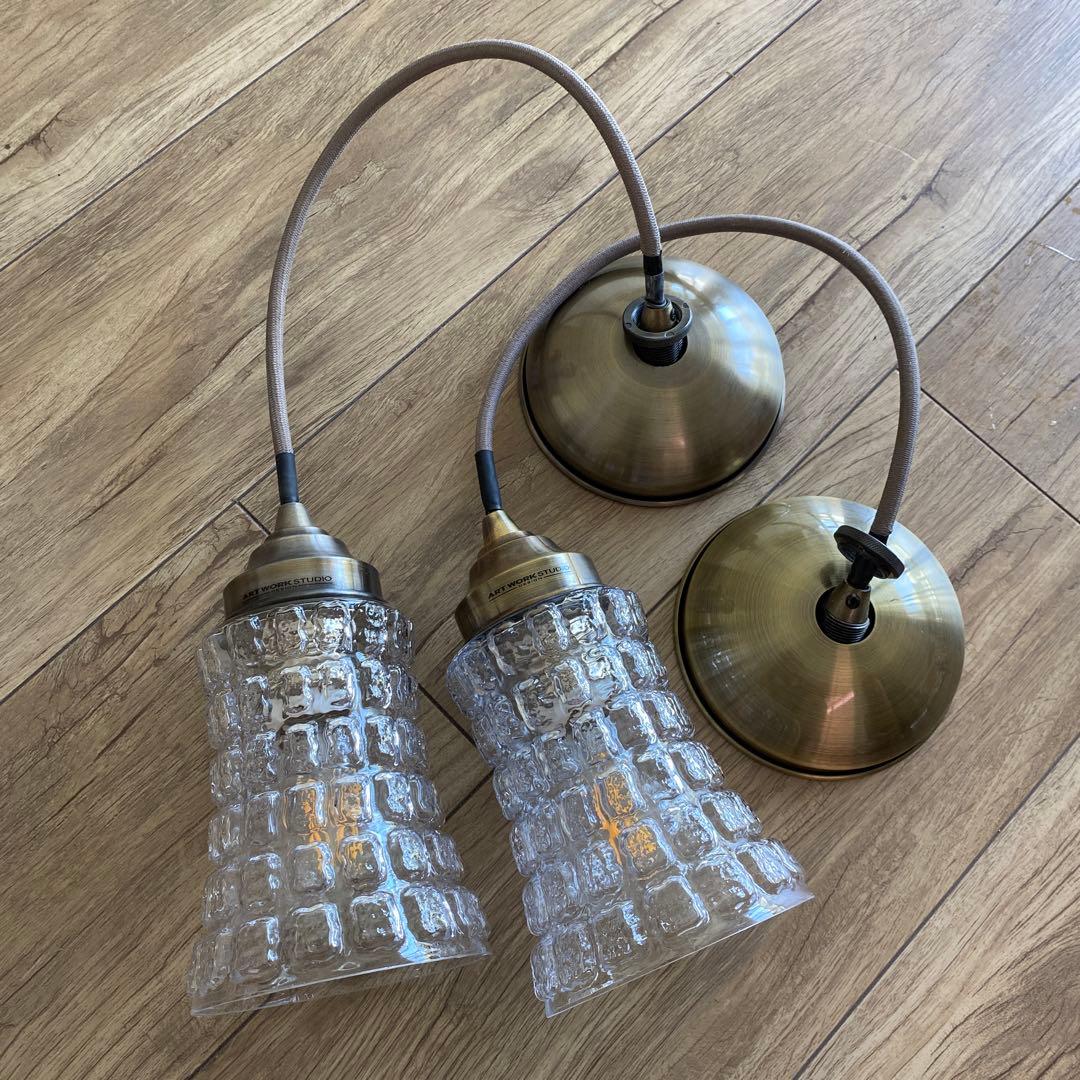 ART WORK STUDIO ペンダントライト クリアガラス 2つセット