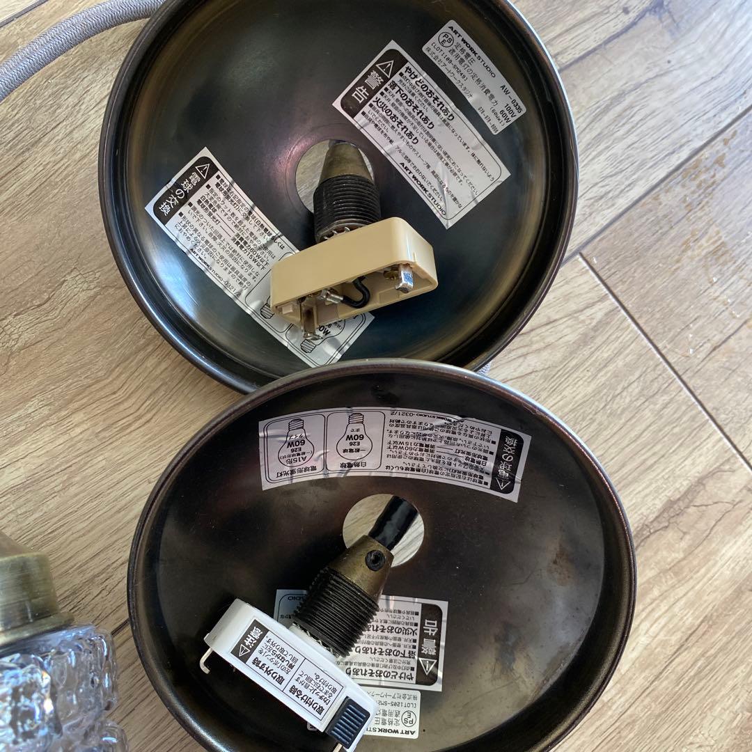 ART WORK STUDIO ペンダントライト クリアガラス 2つセット