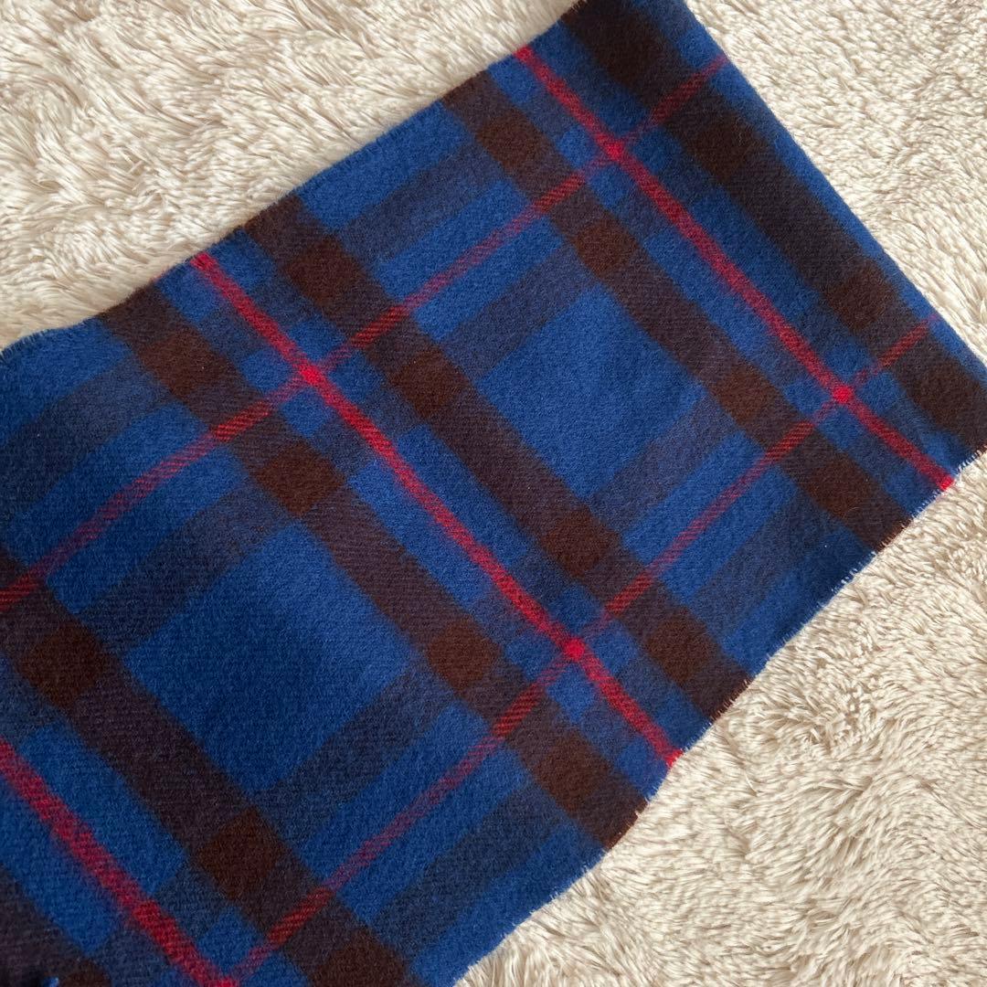 【最高級素材ラムウール】【美品】Lewis Leathers マフラー　ブルー