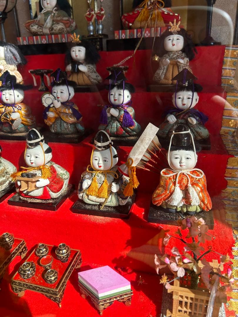 超希少　雛人形　木目込十五人飾り　ガラスケース5段飾り　お雛様　古いひな人形