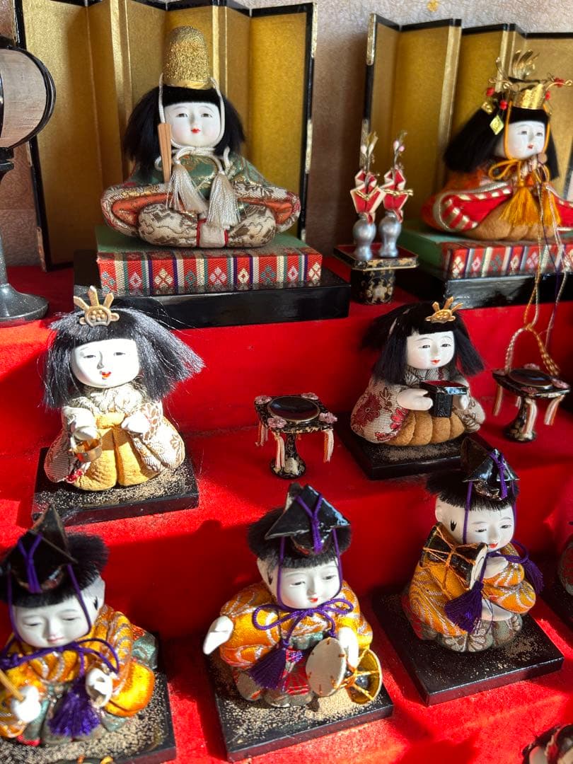 超希少　雛人形　木目込十五人飾り　ガラスケース5段飾り　お雛様　古いひな人形