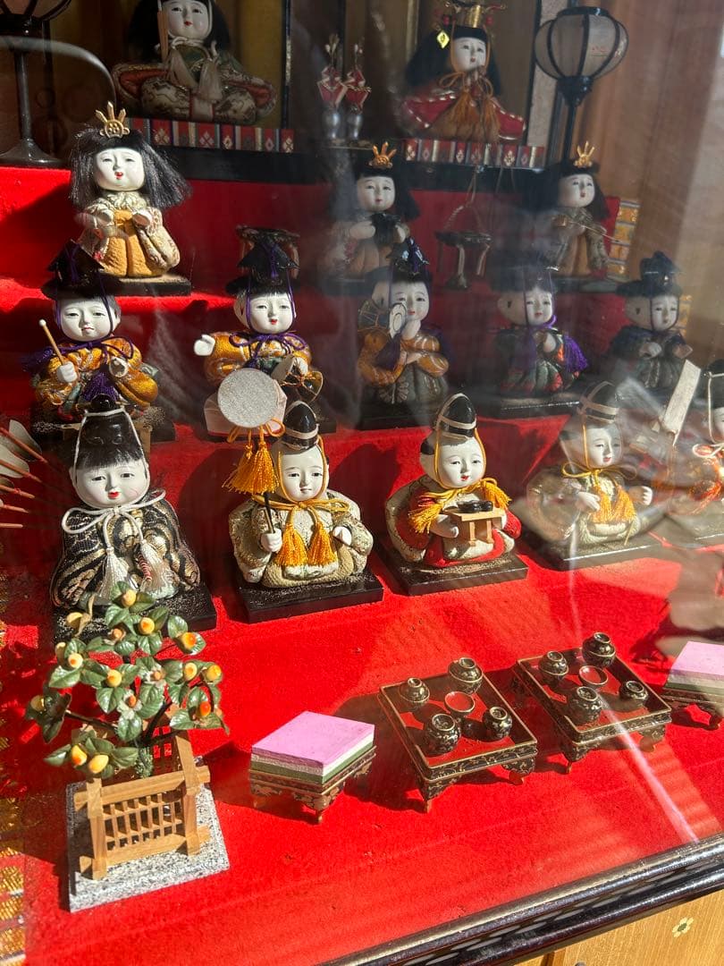 超希少　雛人形　木目込十五人飾り　ガラスケース5段飾り　お雛様　古いひな人形