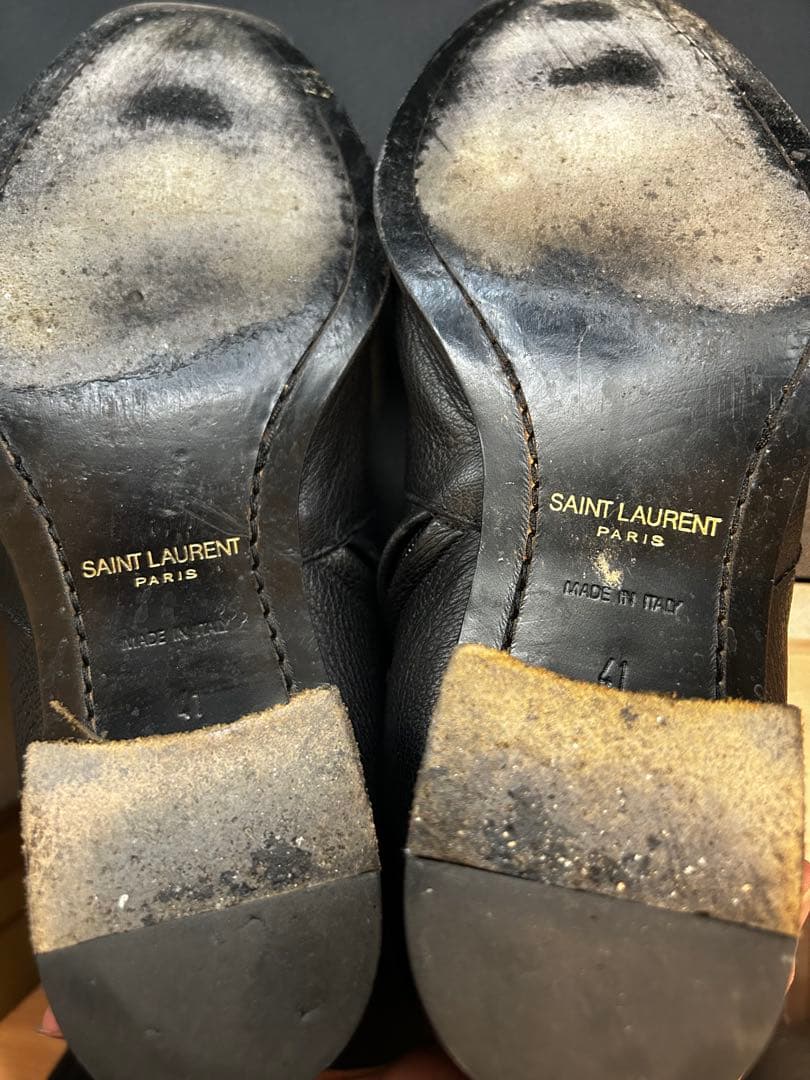 【のん】《美品》サンローラン パリ サイドジップ ブーツ ブラック 41