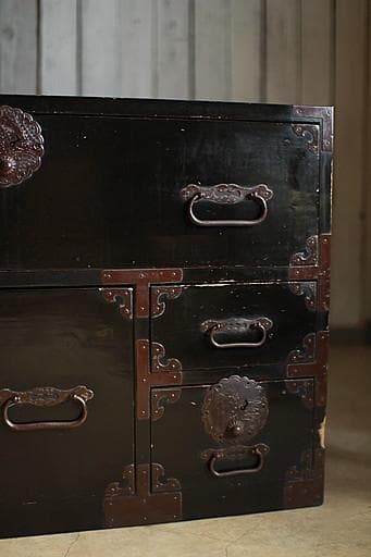 丸金具　庄内箪笥　抽斗4杯　ジャンク