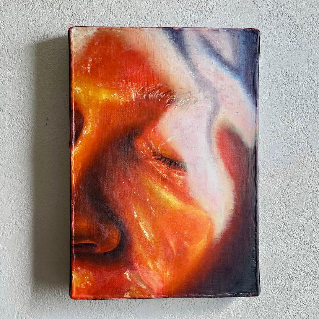 アート　現代アート　絵画　赤　油絵　インテリア　個性的　おしゃれ雑貨　絵