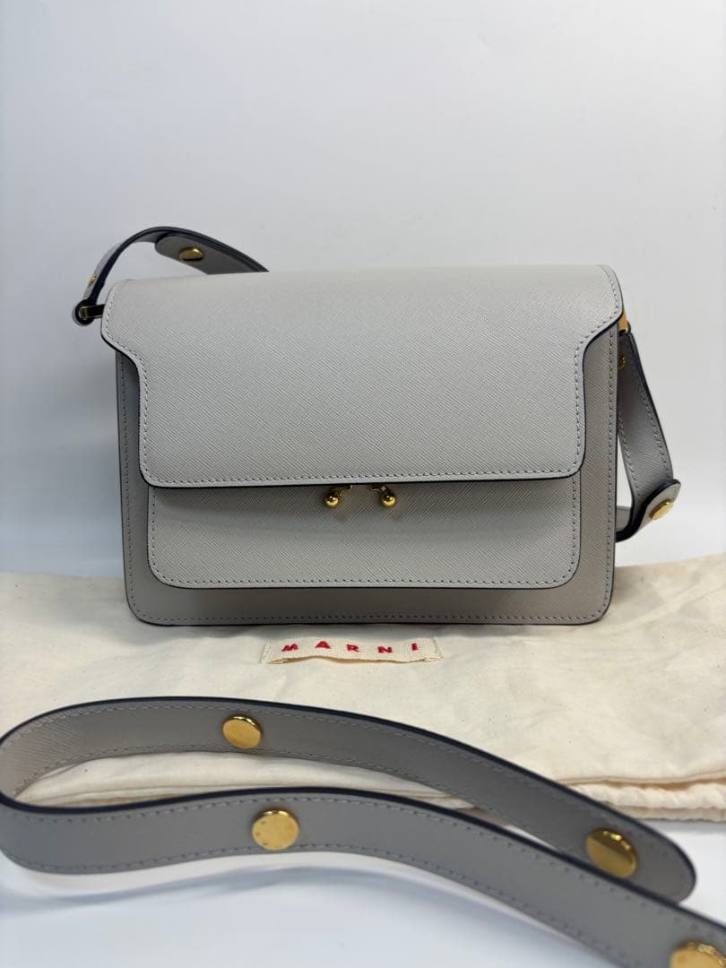 MARNI マルニ トランク レザー ショルダーバッグ 2way グレー